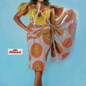 Ankara Short Gown with a Corset Fitting