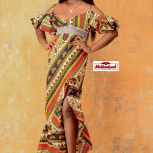 Ankara Print Slit Long Gown