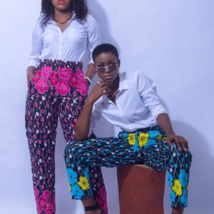 Modern classy Ankara pant with white top combo. Made to perfection for classy lady.