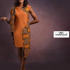 Ankara two piece dress.A dress and blazer with Ankara detail to match