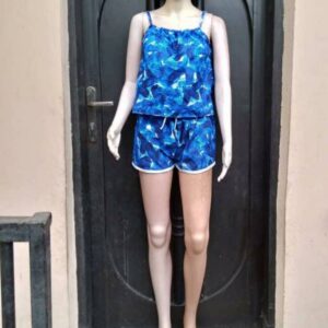 Shorts,spaghetti top and hair bonnet combo, indoor design, ready to rock, perfect match.