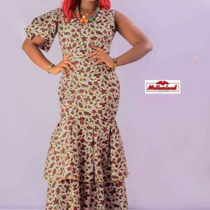 Ankara dress with unique style for modern classy lady. Well tailored and made with quality Ankara fabric.