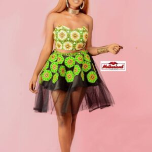 Crop top, midi skirt, African print, African design, party ready, beautiful design